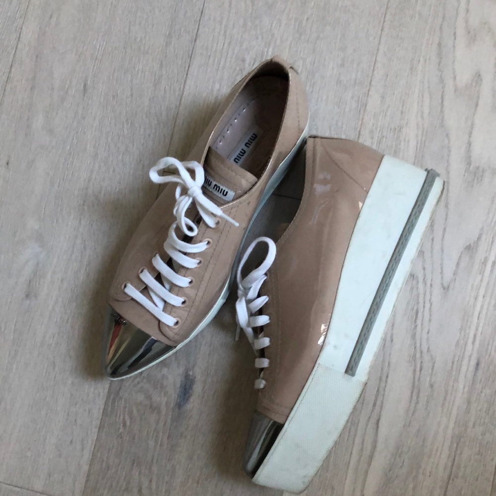 Miu miu patent platform sneakers